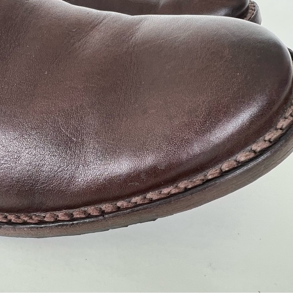 ♦️SOLD♦️FRYE Dark Brown Leather Braided Back Lace Up Chukka Ankle Boots Sz - Picture 14 of 16